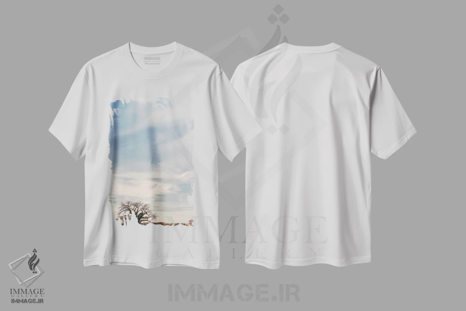 تیشرت سفید طرح دار بائوباب نای نای V، عکاسی هنری فاخر اثر کلاوس تیدگه | immage.ir