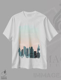تیشرت سفید طرح دار نیویورک، تزئینی اثر کاتینکا رینکه | فروشگاه ایماژ