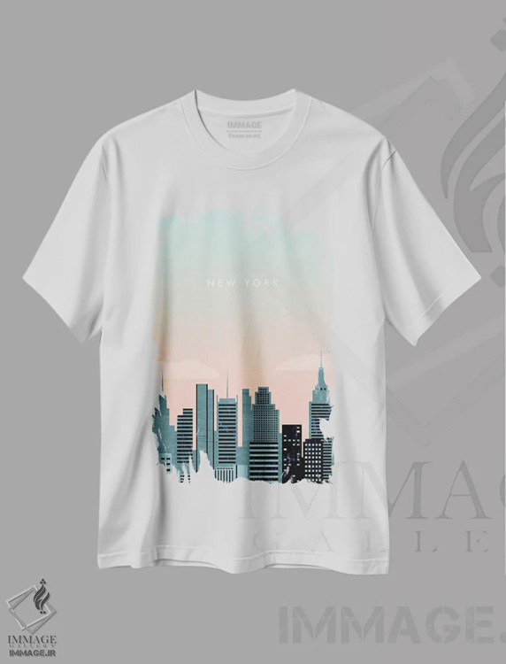تیشرت سفید طرح دار نیویورک، تزئینی اثر کاتینکا رینکه | فروشگاه ایماژ