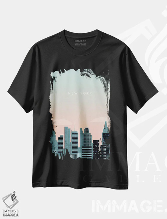 تیشرت مشکی طرح دار نیویورک، تزئینی اثر کاتینکا رینکه | immage.ir