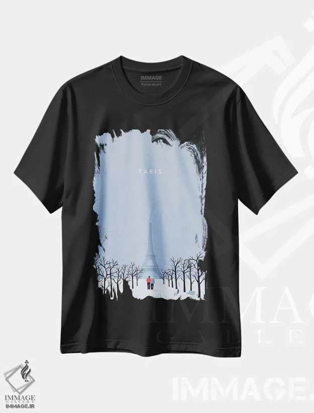 تیشرت مشکی طرح دار پاریس، تزئینی اثر کاتینکا رینکه | فروشگاه ایماژ