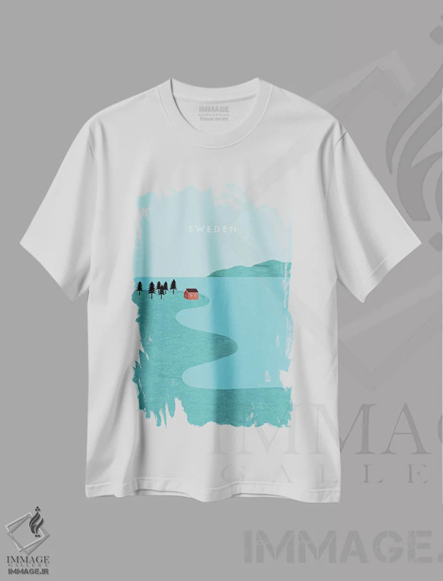 تیشرت سفید طرح دار سوئد، تزئینی اثر کاتینکا رینکه | فروشگاه ایماژ