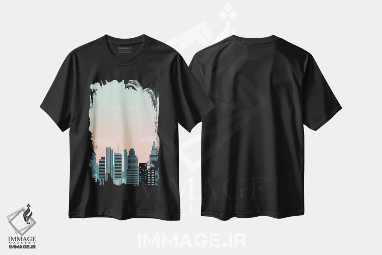 تیشرت مشکی طرح دار نیویورک، تزئینی اثر کاتینکا رینکه | immage.ir