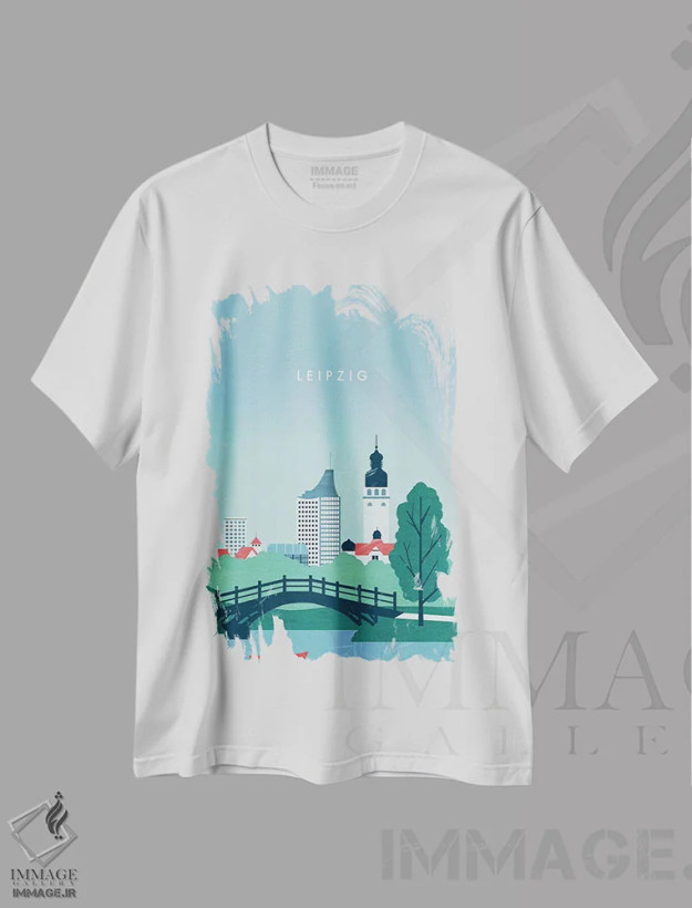 تیشرت سفید طرح دار لایپزیگ، مدیوم اثر کاتینکا رینکه | فروشگاه ایماژ