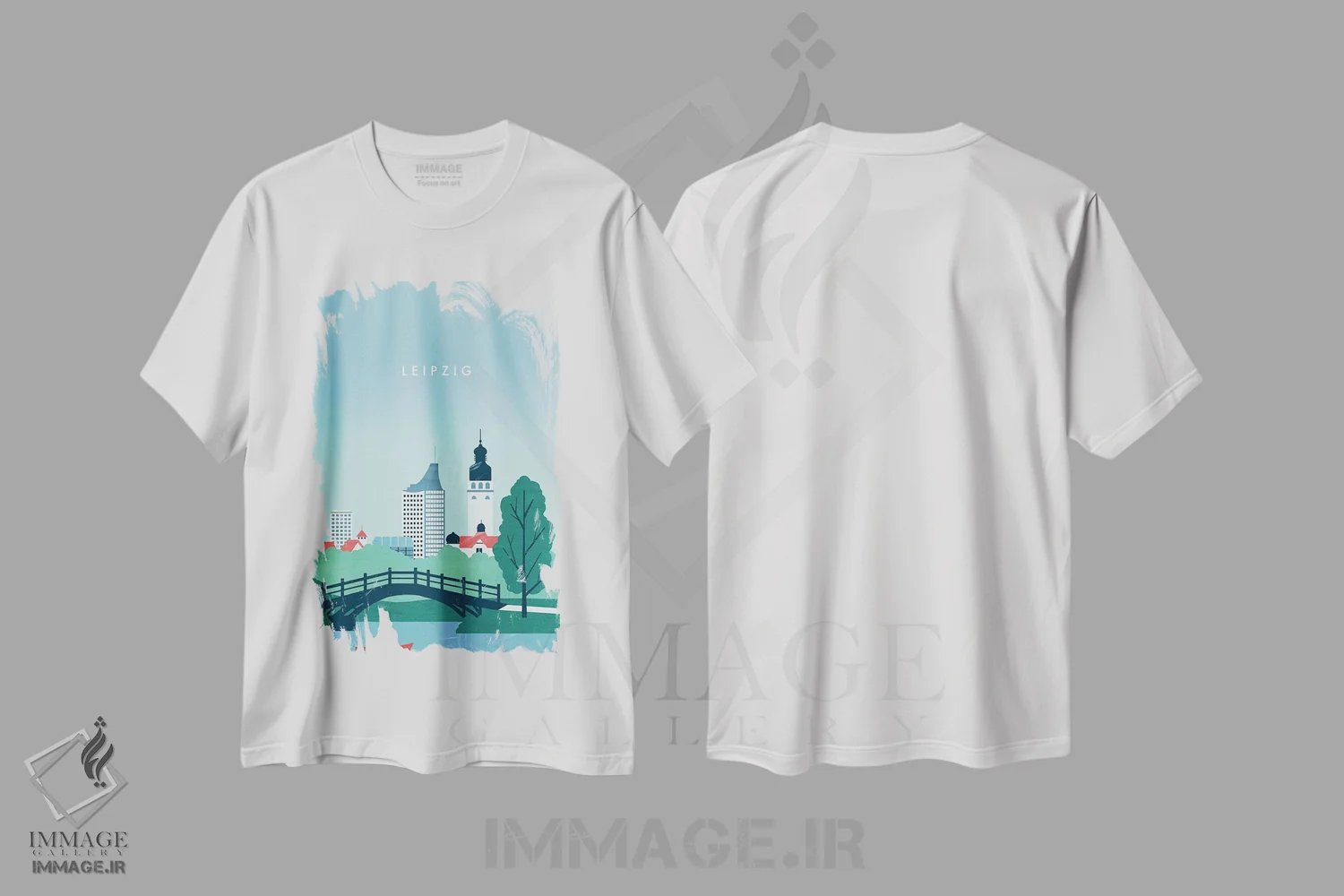 تیشرت سفید طرح دار لایپزیگ، مدیوم اثر کاتینکا رینکه | فروشگاه ایماژ