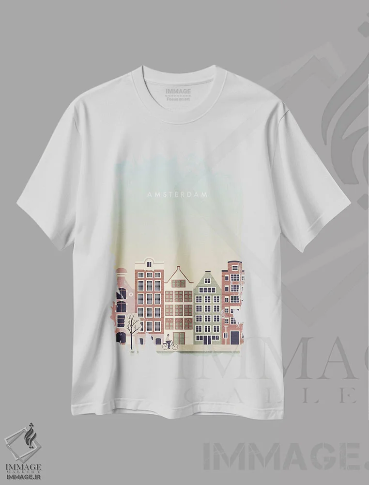 تیشرت سفید طرح دار آمستردام، تزئینی اثر کاتینکا رینکه | immage.ir
