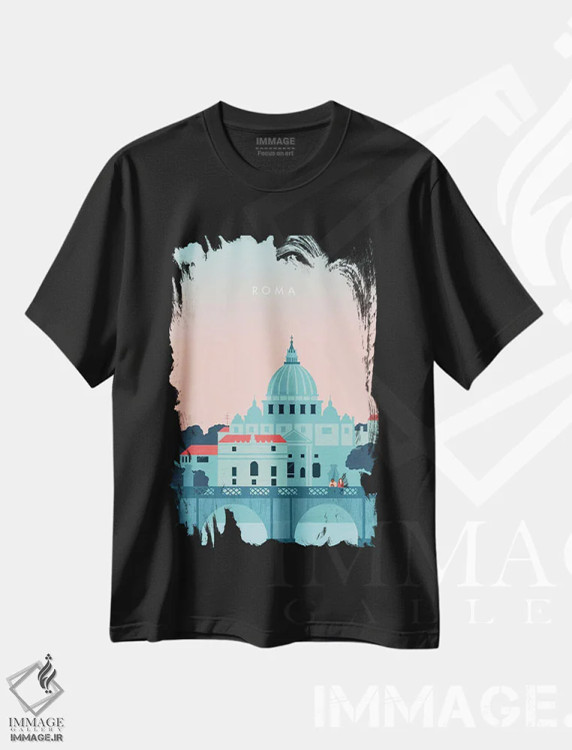 تیشرت مشکی طرح دار رم، مدیوم اثر کاتینکا رینکه | immage.ir