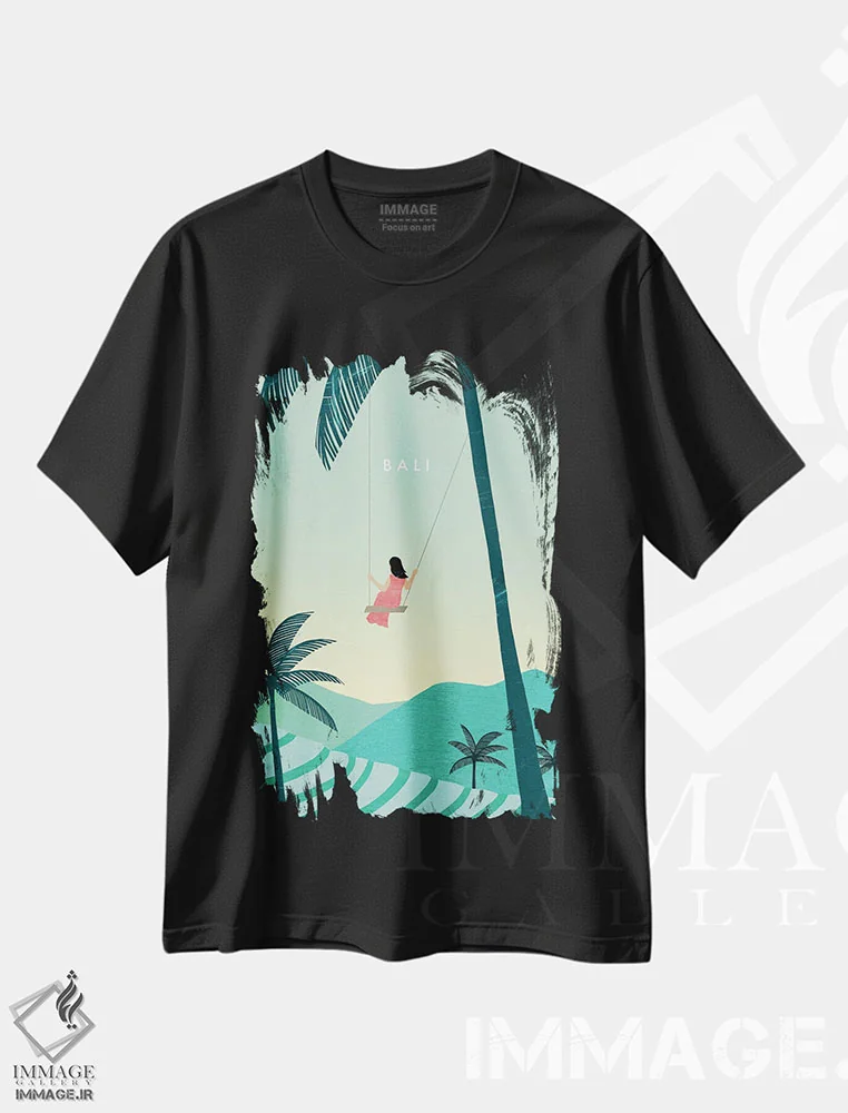 تیشرت مشکی طرح دار بالی، تزئینی اثر کاتینکا رینکه | فروشگاه ایماژ