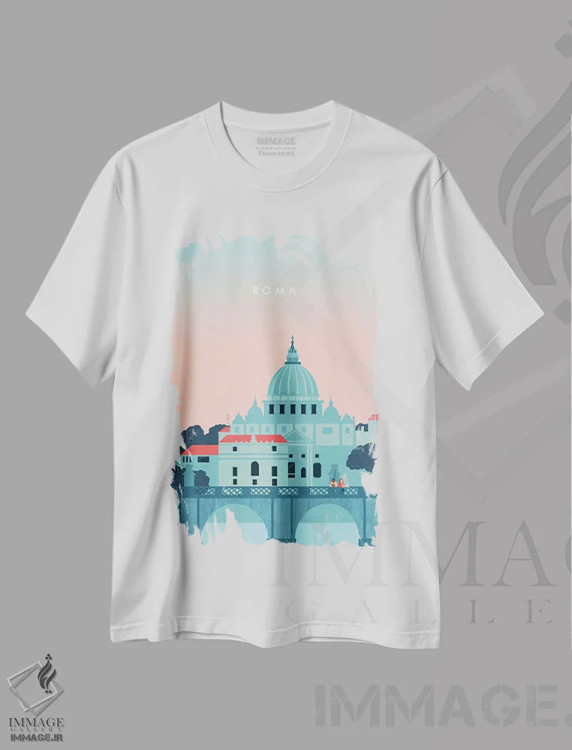 تیشرت سفید طرح دار رم، مدیوم اثر کاتینکا رینکه | فروشگاه ایماژ