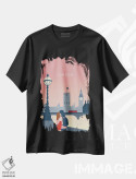 تیشرت مشکی طرح دار لندن ۱، تزئینی اثر کاتینکا رینکه | فروشگاه ایماژ