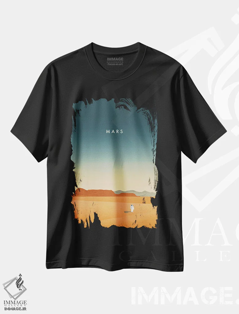 تیشرت مشکی طرح دار مریخ، تزئینی اثر کاتینکا رینکه | immage.ir