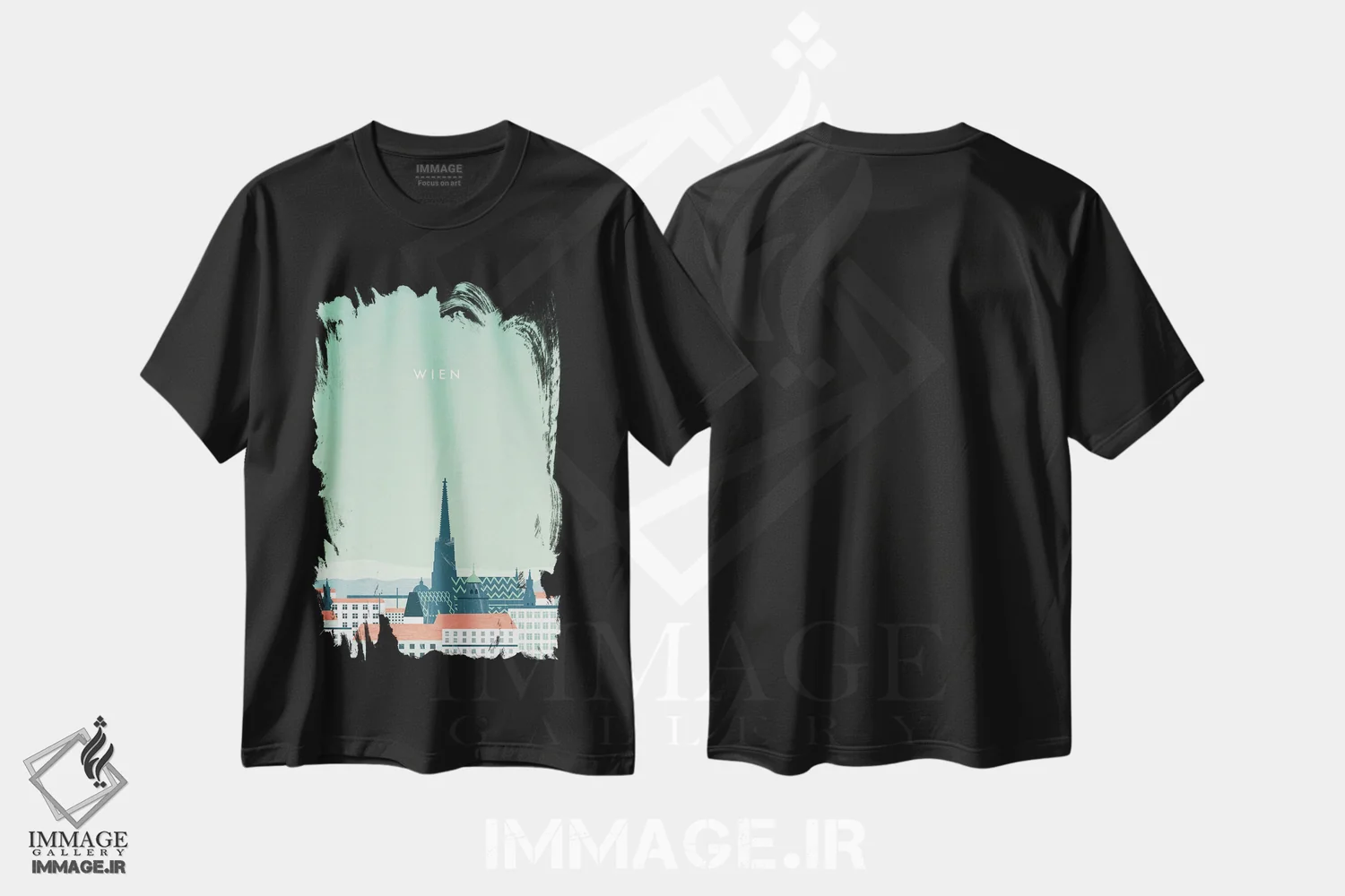 تیشرت مشکی طرح دار وین، تزئینی اثر کاتینکا رینکه | immage.ir
