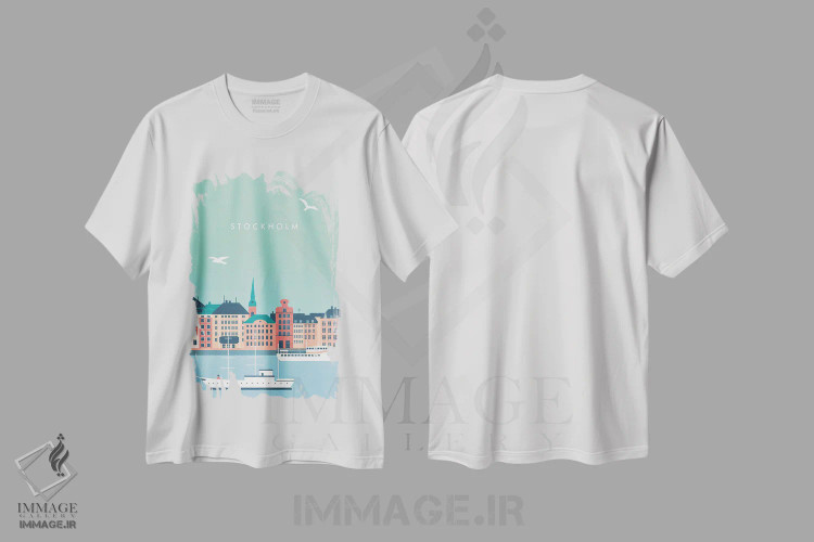 تیشرت سفید طرح دار استکهلم، تزئینی اثر کاتینکا رینکه | فروشگاه ایماژ