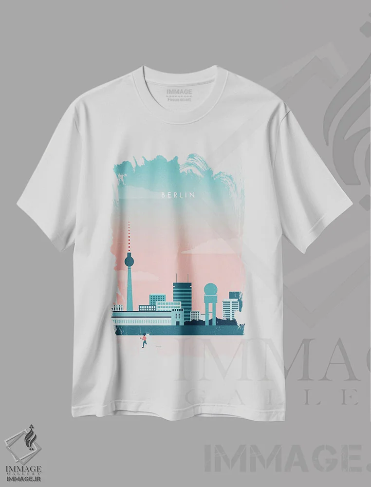 تیشرت سفید طرح دار برلین ۲، تزئینی اثر کاتینکا رینکه | فروشگاه ایماژ