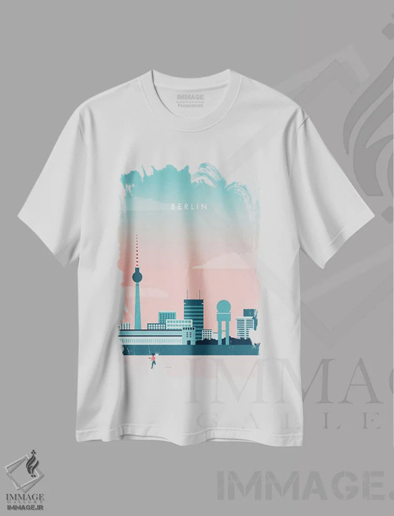 تیشرت سفید طرح دار برلین ۲، تزئینی اثر کاتینکا رینکه | فروشگاه ایماژ