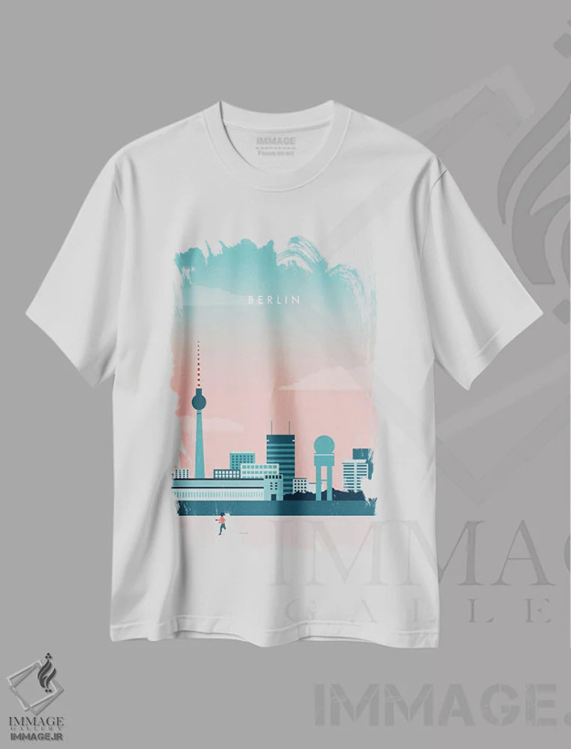 تیشرت سفید طرح دار برلین ۲، تزئینی اثر کاتینکا رینکه | فروشگاه ایماژ