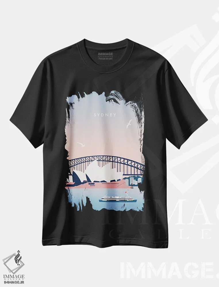 تیشرت مشکی طرح دار سیدنی، تزئینی اثر کاتینکا رینکه | فروشگاه ایماژ