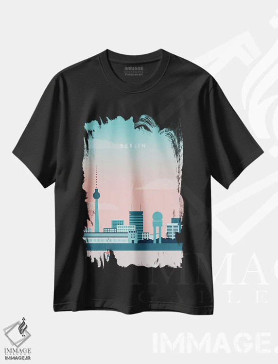 تیشرت مشکی طرح دار برلین ۲، تزئینی اثر کاتینکا رینکه | immage.ir