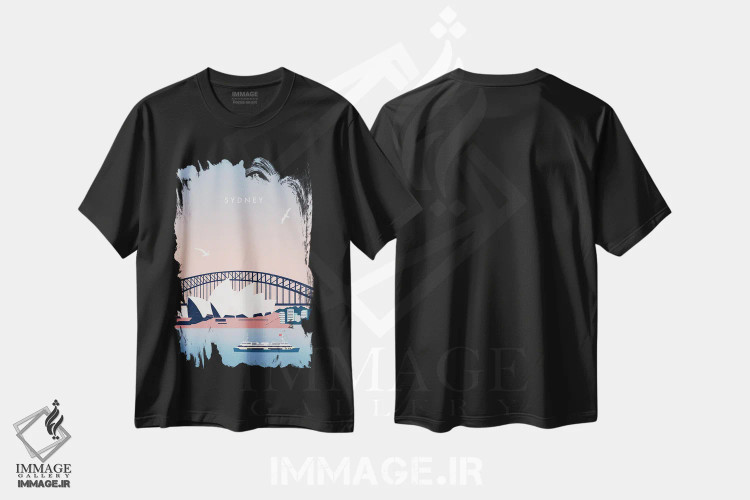 تیشرت مشکی طرح دار سیدنی، تزئینی اثر کاتینکا رینکه | فروشگاه ایماژ