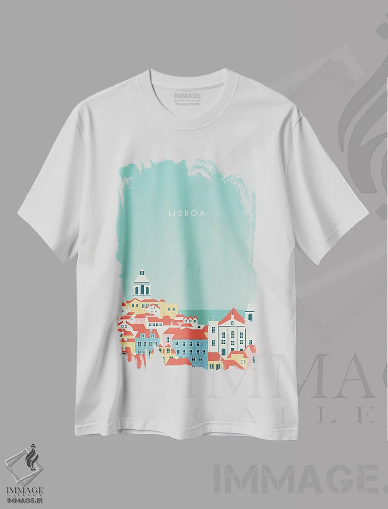 تیشرت سفید طرح دار لیسبون، تزئینی اثر کاتینکا رینکه | فروشگاه ایماژ