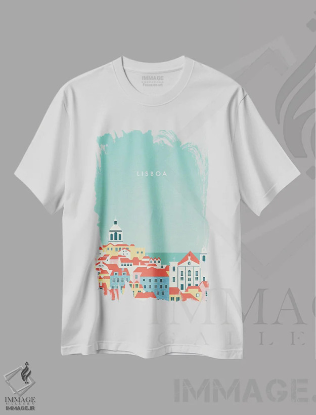 تیشرت سفید طرح دار لیسبون، تزئینی اثر کاتینکا رینکه | فروشگاه ایماژ