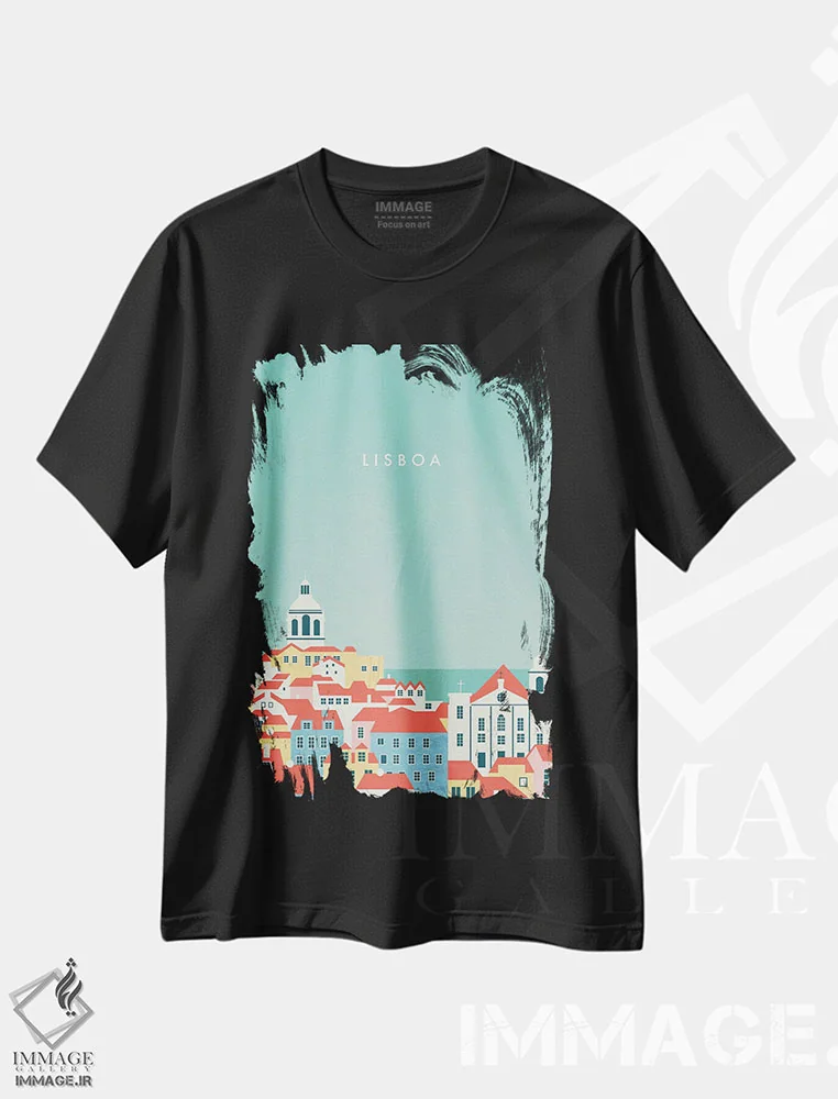 تیشرت مشکی طرح دار لیسبون، تزئینی اثر کاتینکا رینکه | immage.ir