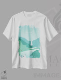 تیشرت سفید طرح دار جزیره، هنر دیجیتال اثر کاتینکا رینکه | immage.ir
