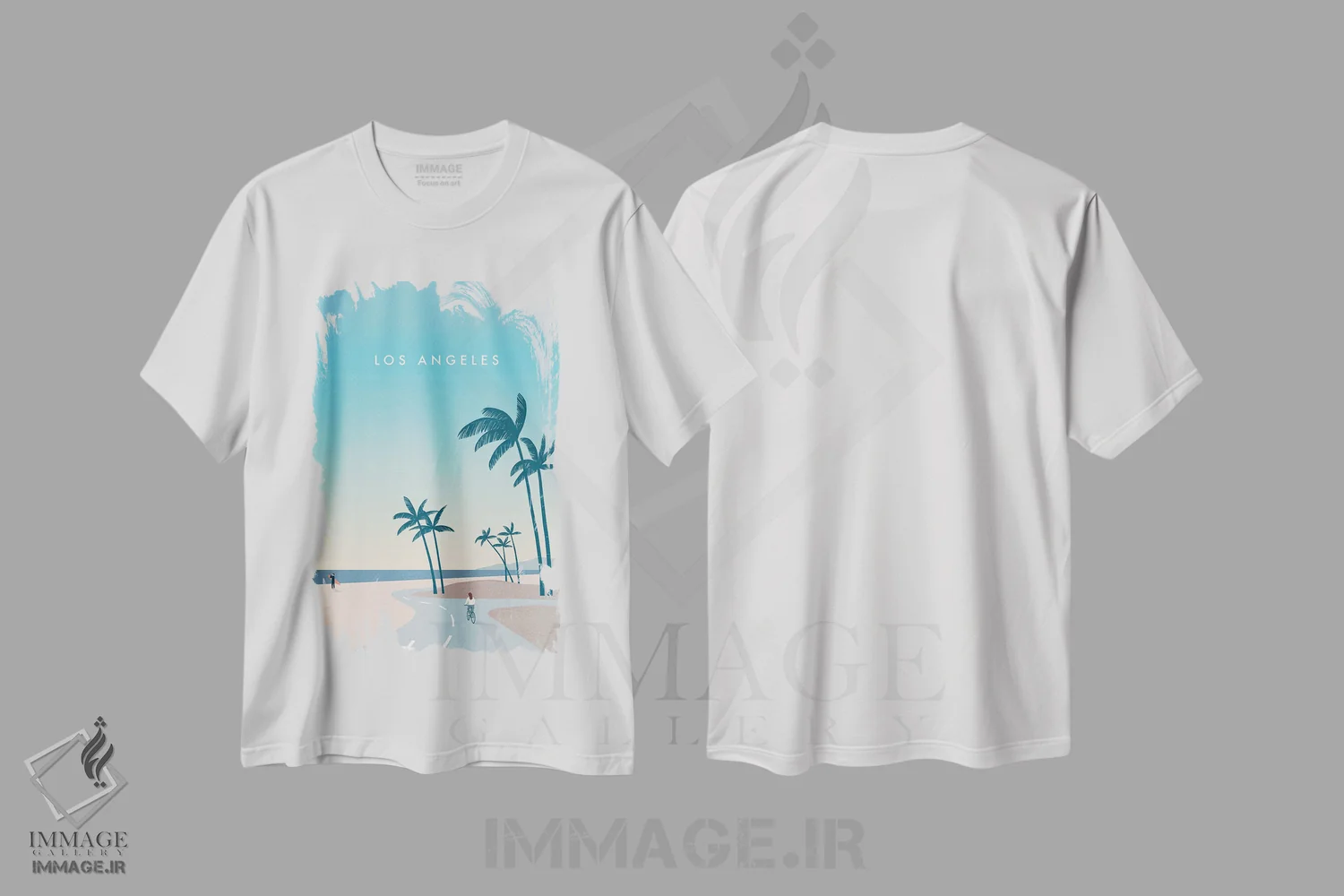 تیشرت سفید طرح دار لس آنجلس، هنر دیجیتال اثر کاتینکا رینکه | فروشگاه ایماژ