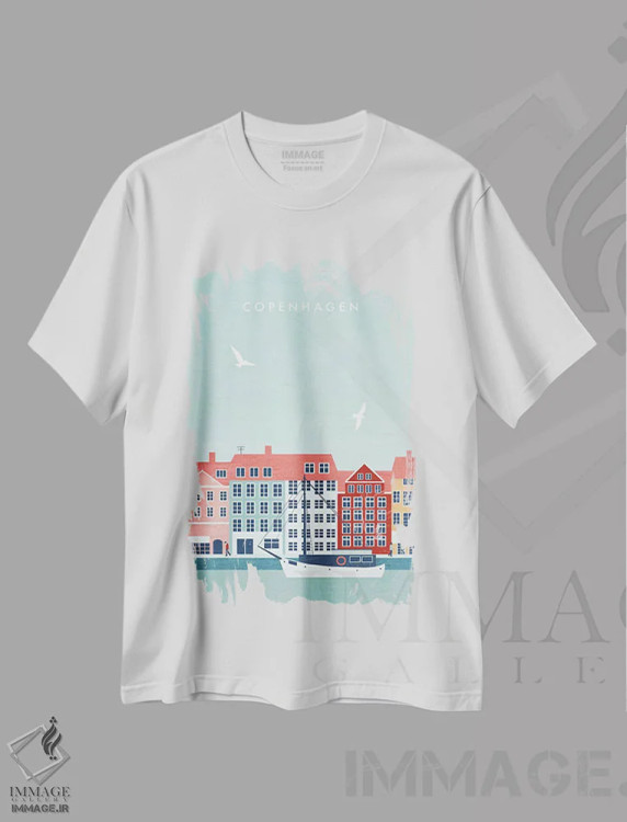 تیشرت سفید طرح دار کپنهاگ، تزئینی اثر کاتینکا رینکه | immage.ir