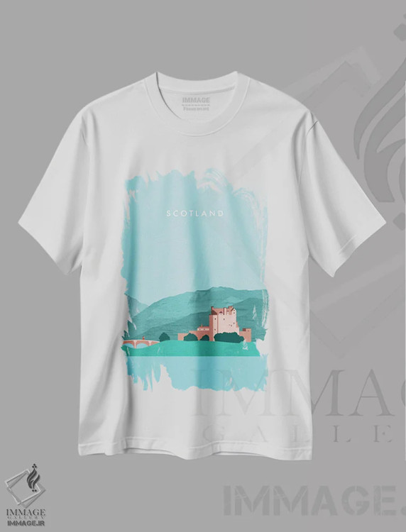 تیشرت سفید طرح دار اسکاتلند، هنر دیجیتال اثر کاتینکا رینکه | immage.ir