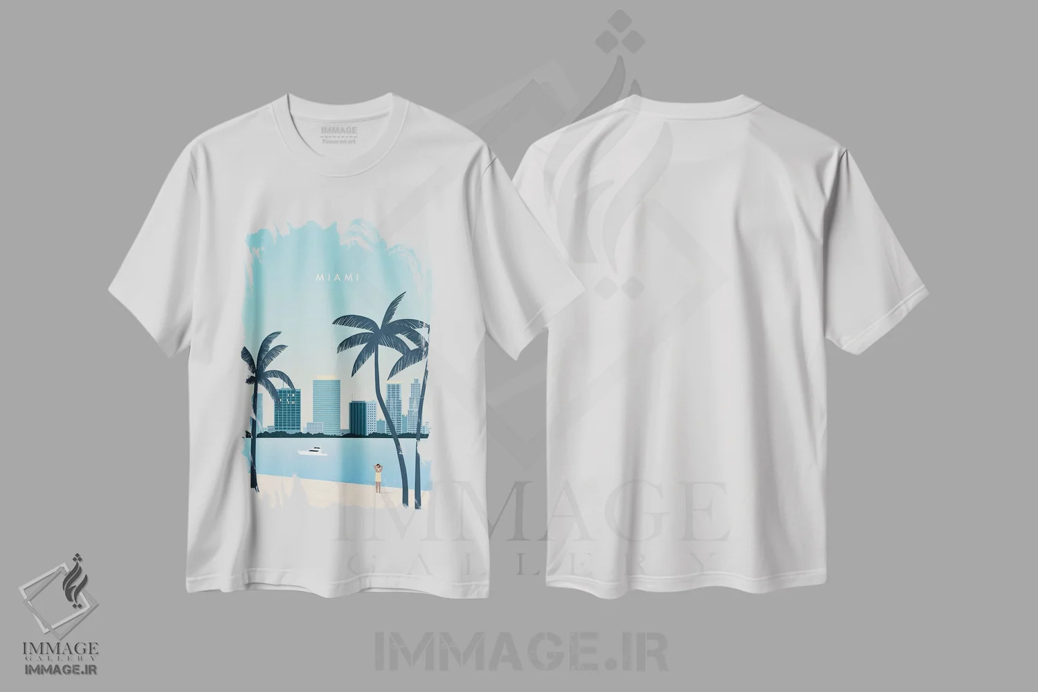 تیشرت سفید طرح دار میامی، هنر دیجیتال اثر کاتینکا رینکه | immage.ir