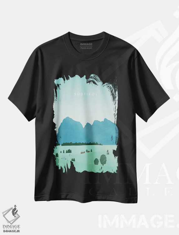 تیشرت مشکی طرح دار جنوب تیرول، هنر دیجیتال اثر کاتینکا رینکه | فروشگاه ایماژ