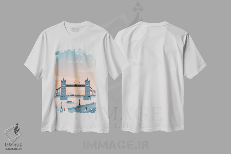 تیشرت سفید طرح دار لندن، هنر دیجیتال اثر کاتینکا رینکه | immage.ir