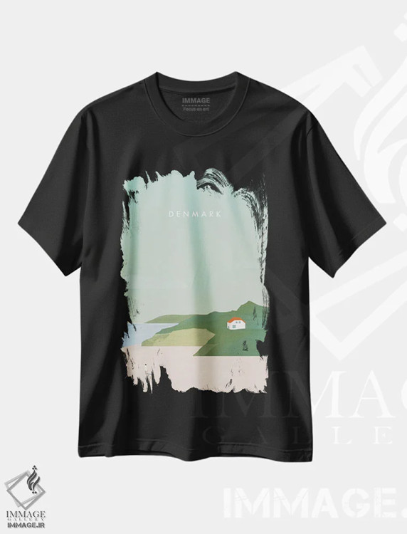 تیشرت مشکی طرح دار دانمارک، تزئینی اثر کاتینکا رینکه | فروشگاه ایماژ