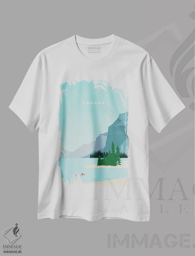 تیشرت سفید طرح دار کانادا، تزئینی اثر کاتینکا رینکه | فروشگاه ایماژ