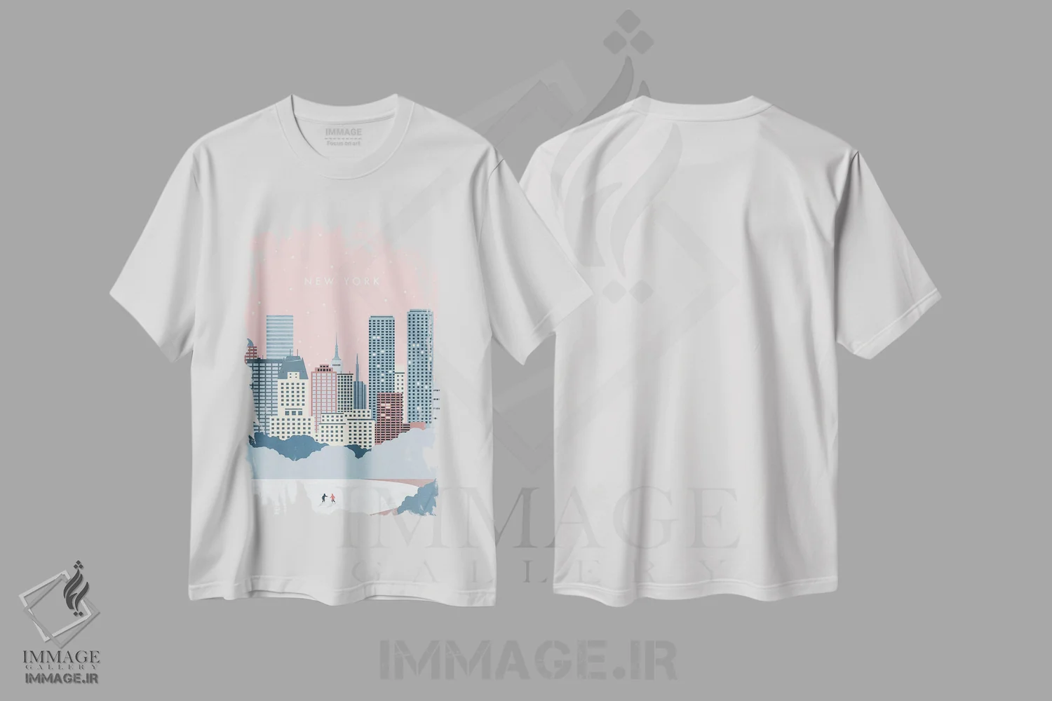 تیشرت سفید طرح دار زمستان نیویورک، تزئینی اثر کاتینکا رینکه | فروشگاه ایماژ