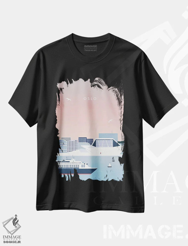 تیشرت مشکی طرح دار اسلو، تزئینی اثر کاتینکا رینکه | فروشگاه ایماژ
