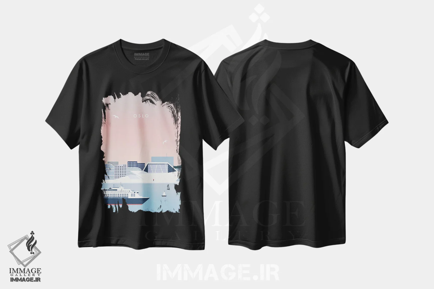 تیشرت مشکی طرح دار اسلو، تزئینی اثر کاتینکا رینکه | فروشگاه ایماژ