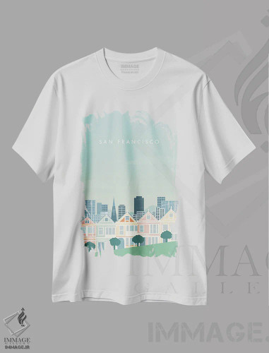 تیشرت سفید طرح دار سان فرانسیسکو، تزئینی اثر کاتینکا رینکه | فروشگاه ایماژ