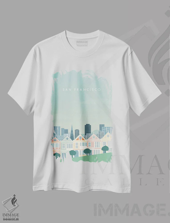 تیشرت سفید طرح دار سان فرانسیسکو، تزئینی اثر کاتینکا رینکه | فروشگاه ایماژ