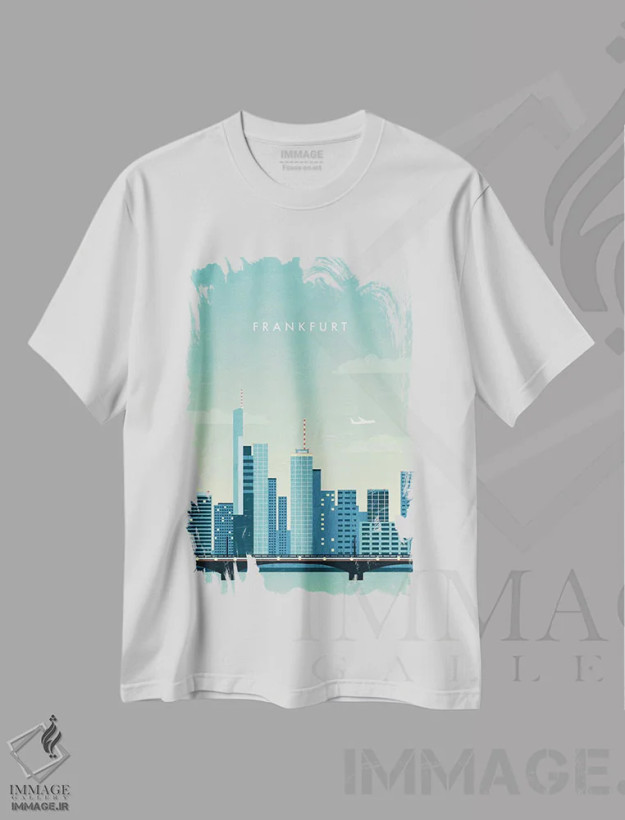 تیشرت سفید طرح دار فرانکفورت، تزئینی اثر کاتینکا رینکه | فروشگاه ایماژ