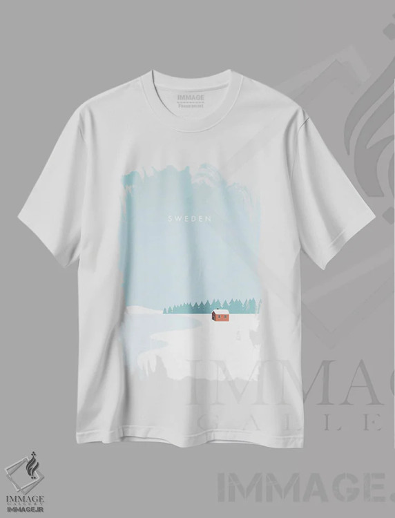 تیشرت سفید طرح دار زمستان سوئد، تزئینی اثر کاتینکا رینکه | immage.ir