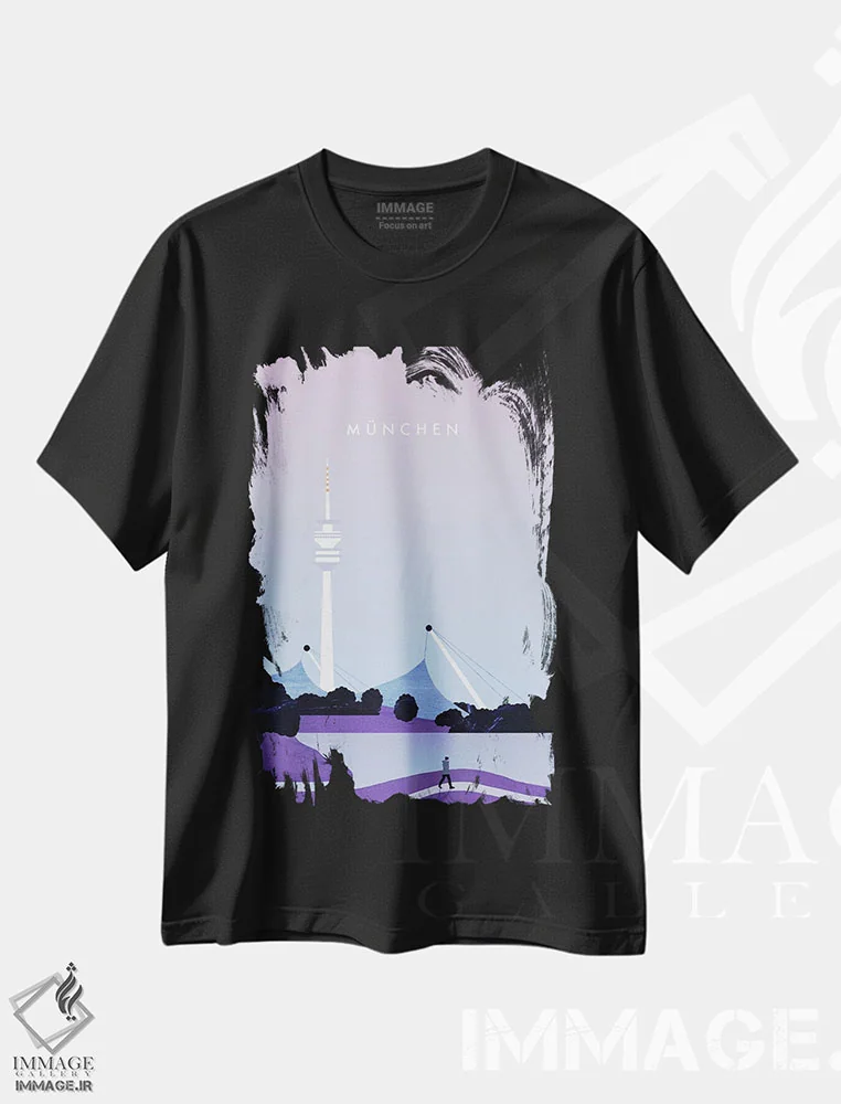 تیشرت مشکی طرح دار مونیخ، تزئینی اثر کاتینکا رینکه | immage.ir