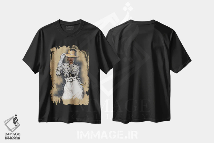 تیشرت مشکی طرح دار آلبرتا، هنر آمریکایی آفریقایی تبار اثر کاترینا پاشه گور | فروشگاه ایماژ