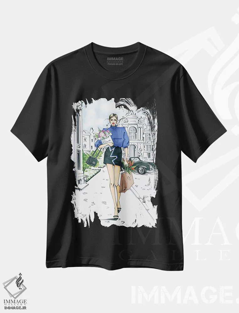 تیشرت مشکی طرح دار اپرا، هنر دیجیتال اثر کاترینا پاشه گور | immage.ir