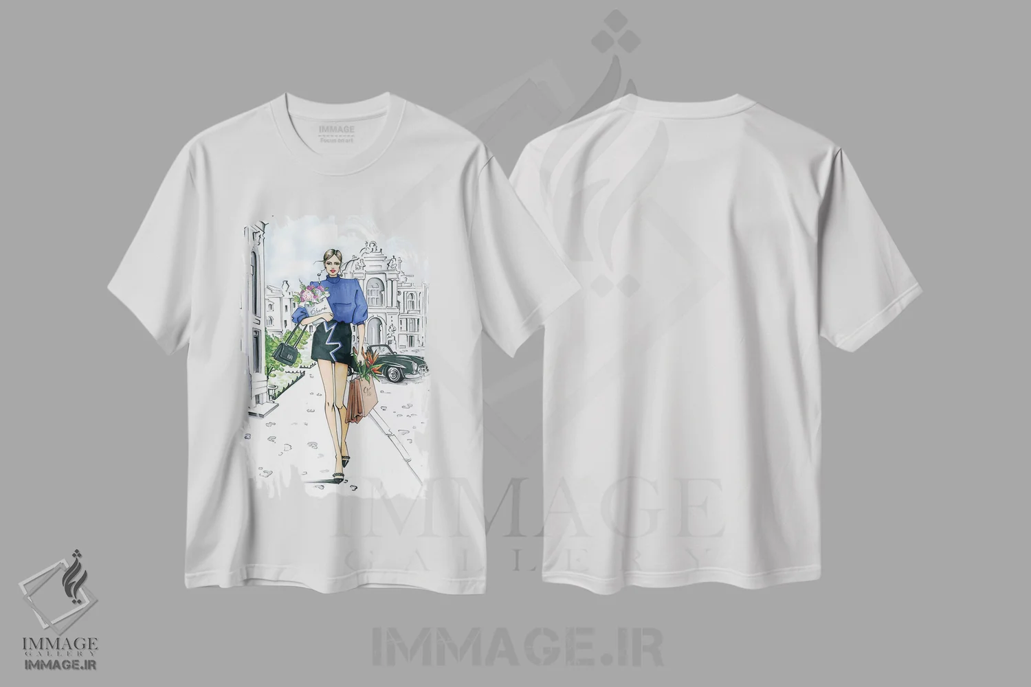 تیشرت سفید طرح دار اپرا، هنر دیجیتال اثر کاترینا پاشه گور | فروشگاه ایماژ