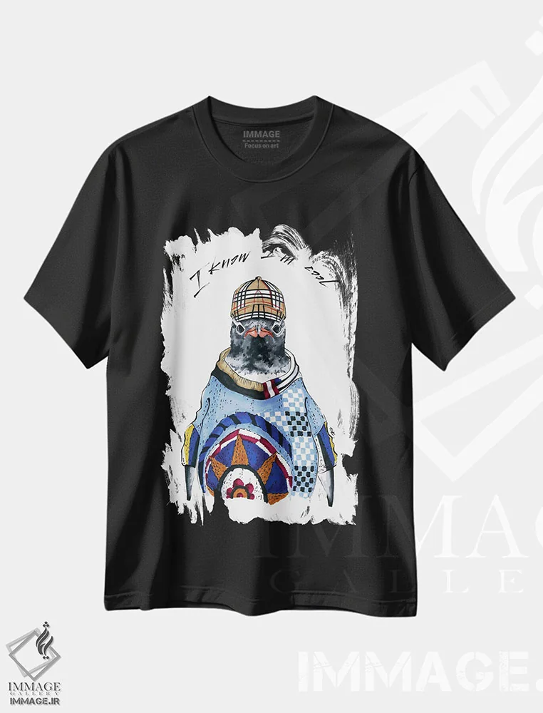 تیشرت مشکی طرح دار پنگوئن، هنر دیجیتال اثر کاترینا پاشه گور | immage.ir