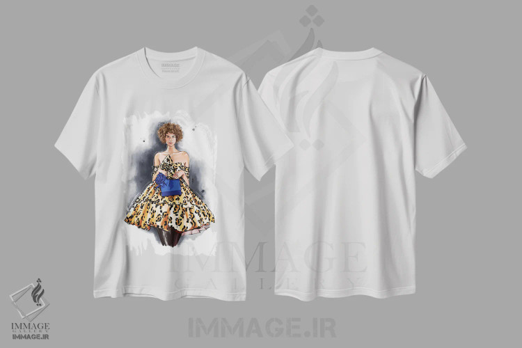 تیشرت سفید طرح دار ریچارد کویین، هنر دیجیتال اثر کاترینا پاشه گور | فروشگاه ایماژ