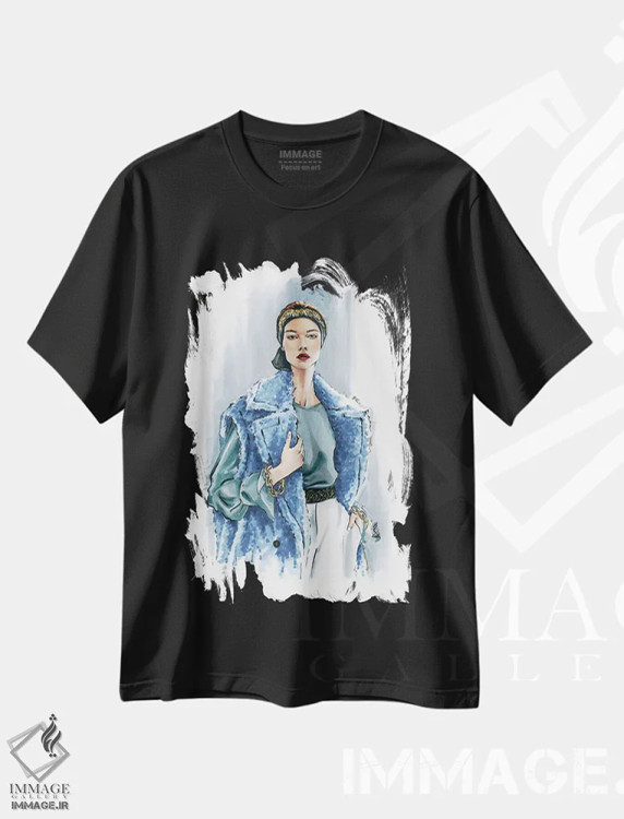 تیشرت مشکی طرح دار مکس، هنر دیجیتال اثر کاترینا پاشه گور | فروشگاه ایماژ