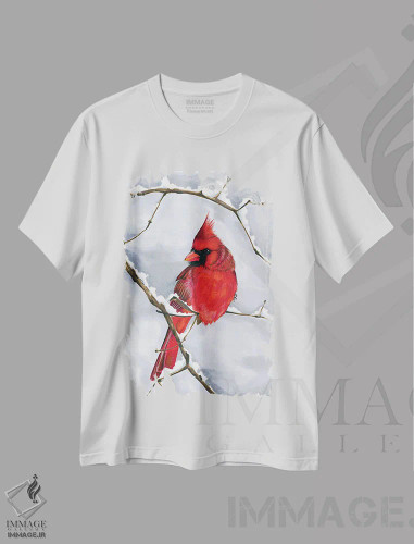 تیشرت سفید طرح دار کاردینال، مدیوم اثر کاترینا پاشه گور | فروشگاه ایماژ